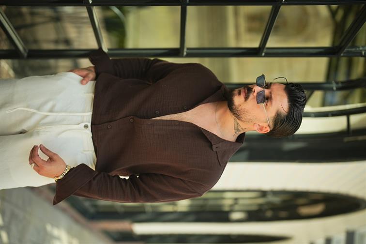 Cepsiz Müslin Oversize Gömlek Kahve