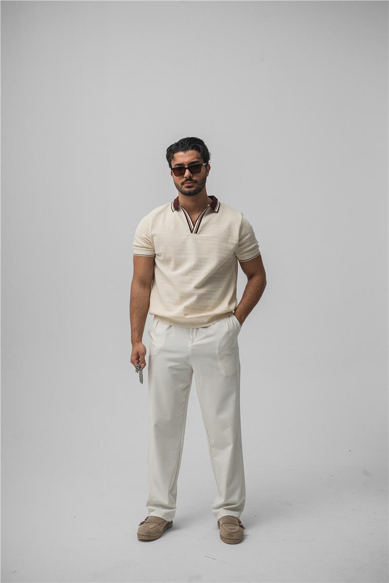 Çizgili Polo Yaka Bordo