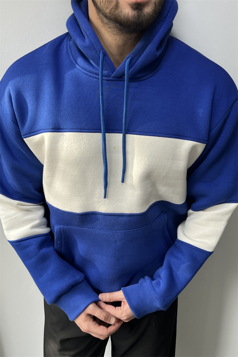Çizgili Sweatshirt Mavi