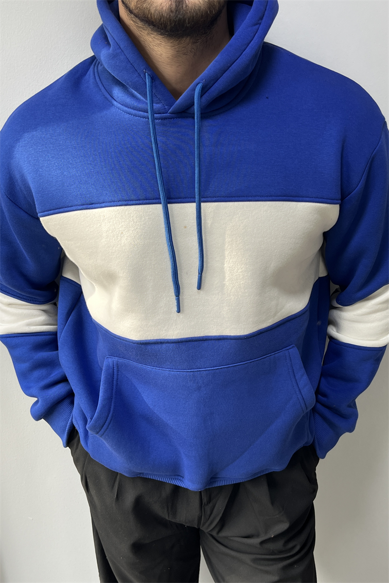 Çizgili Sweatshirt Mavi