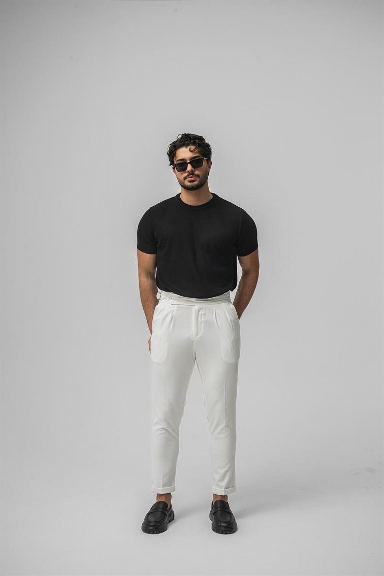 Dar Kalıp Örme T-Shirt Siyah
