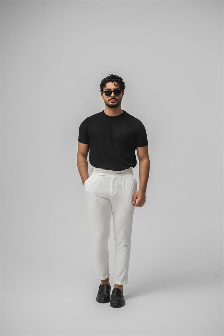 Dar Kalıp Örme T-Shirt Siyah