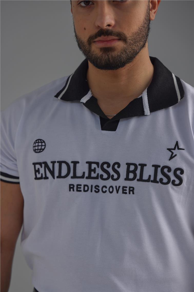 ENDLESS Polo Yaka T-Shirt Beyaz