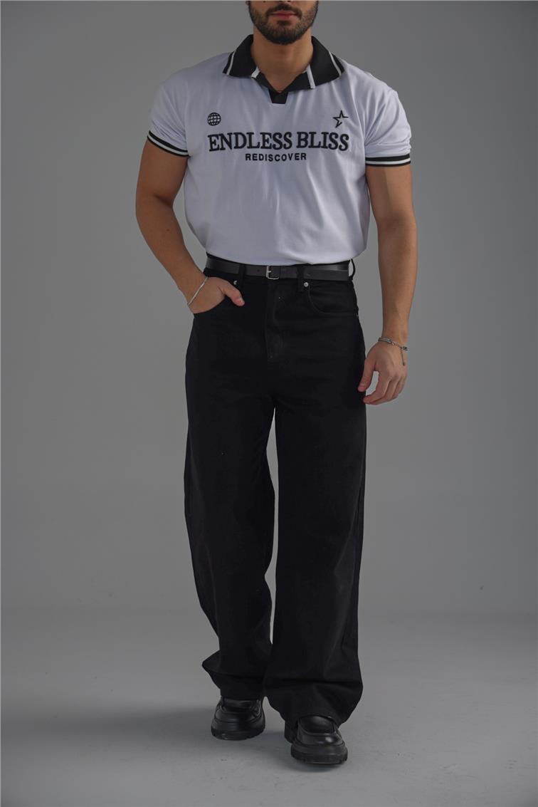 ENDLESS Polo Yaka T-Shirt Beyaz