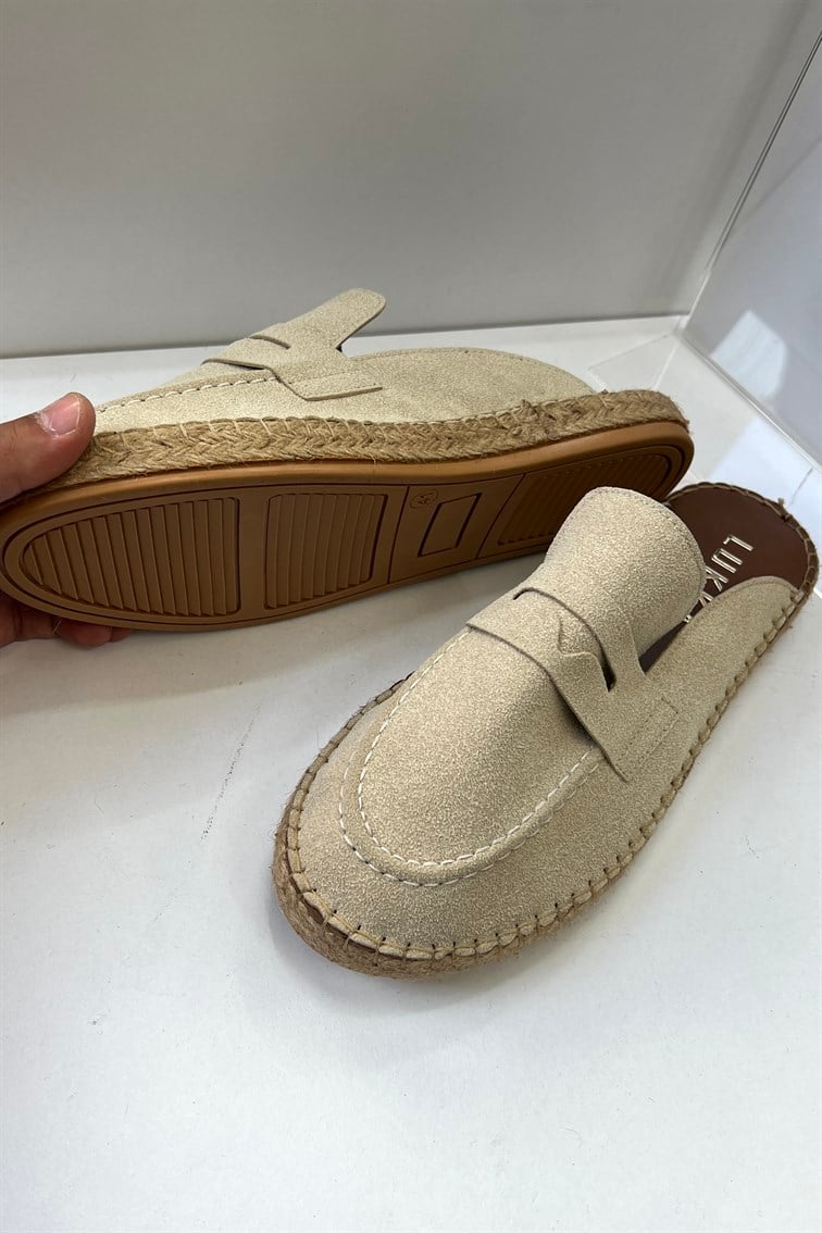 Espadril Kapalı Terlik Krem
