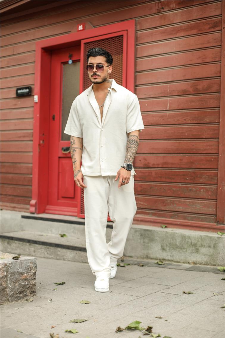 Fakir Kol Basic Oversize Gömlek Ekru
