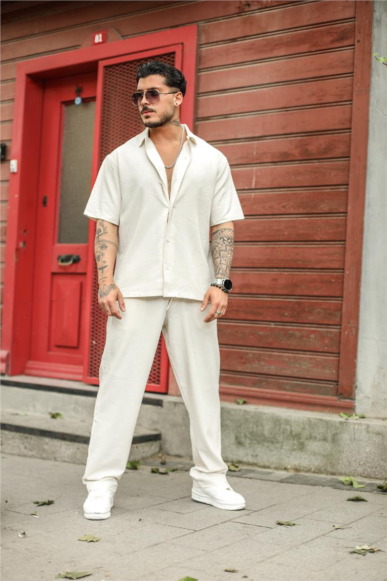 Fakir Kol Basic Oversize Gömlek Ekru