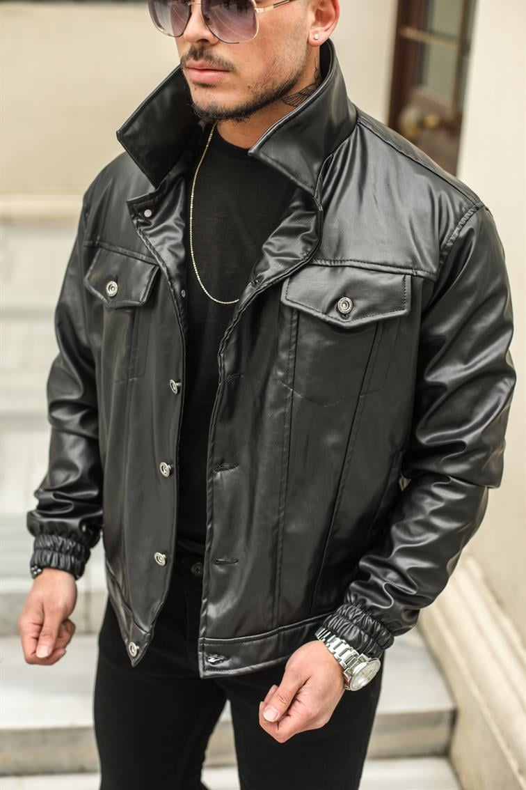 Fit Lvs Deri Ceket Siyah