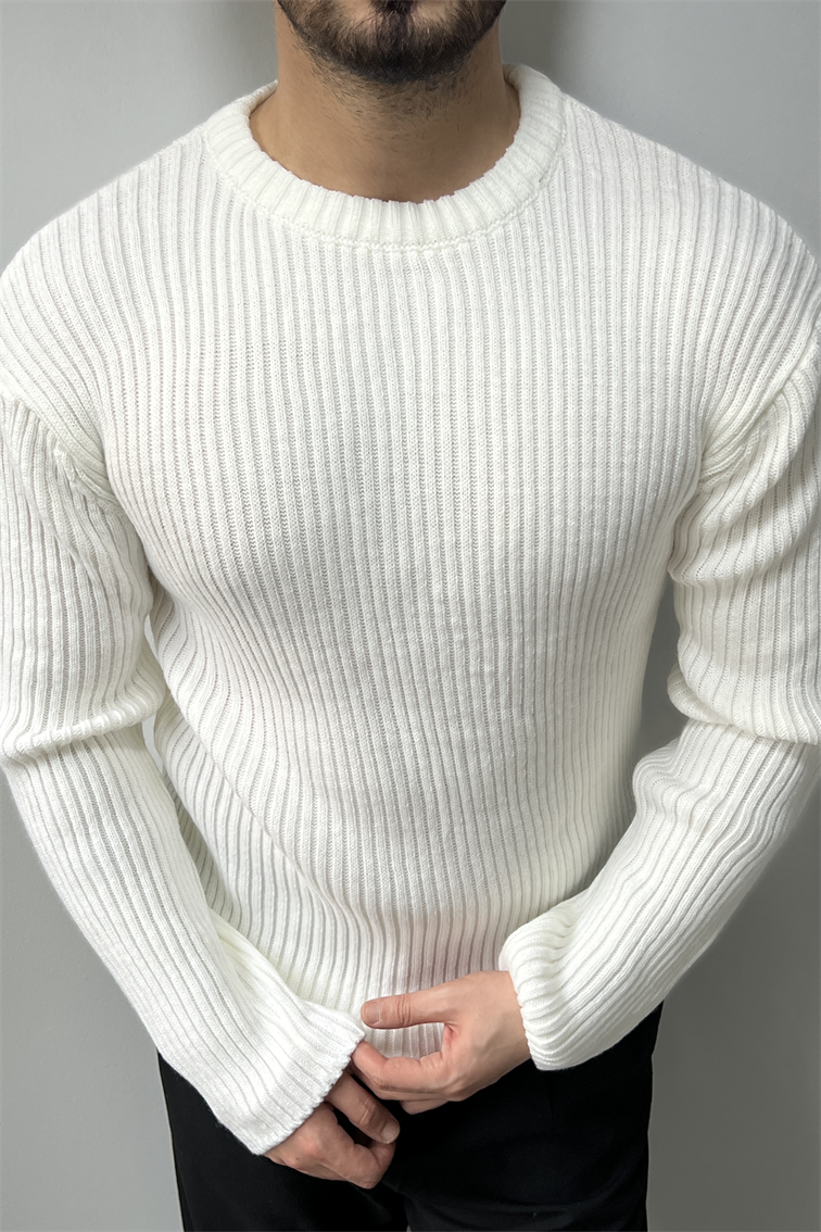 Fitilli Basic Kazak Beyaz