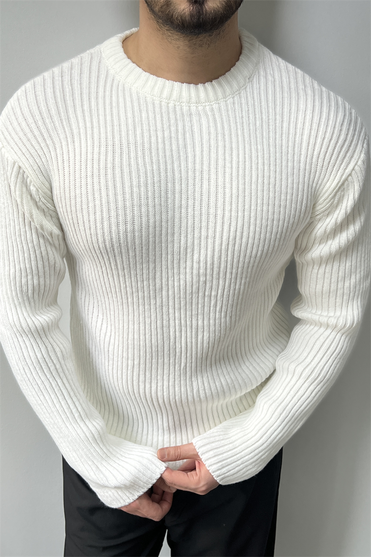 Fitilli Basic Kazak Beyaz