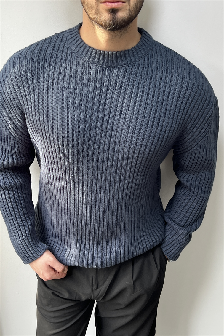 Fitilli Basic Kazak İndigo