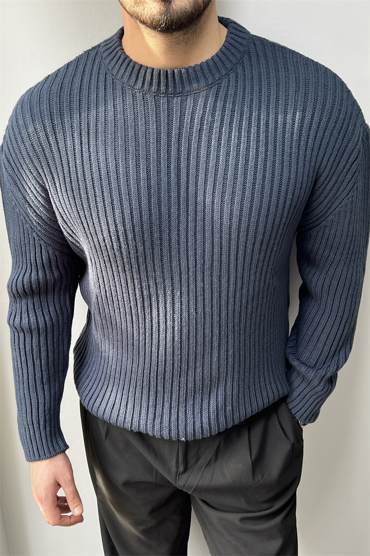 Fitilli Basic Kazak İndigo