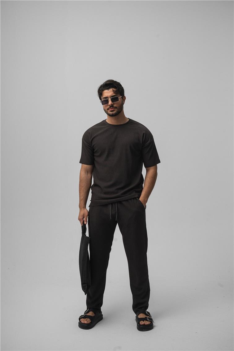 Fitilli Oversize T-Shirt Füme