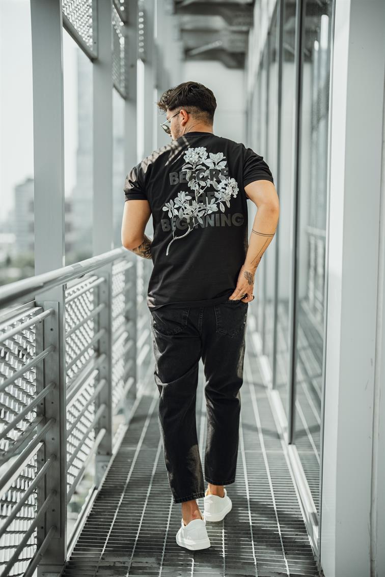 Follow Your Own Path Oversize T-Shirt Siyah