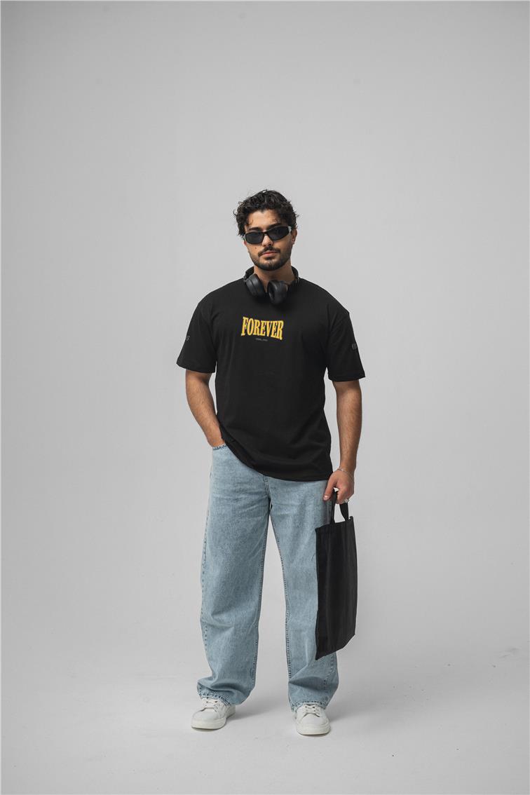 FOREVER Oversize T-Shirt Siyah