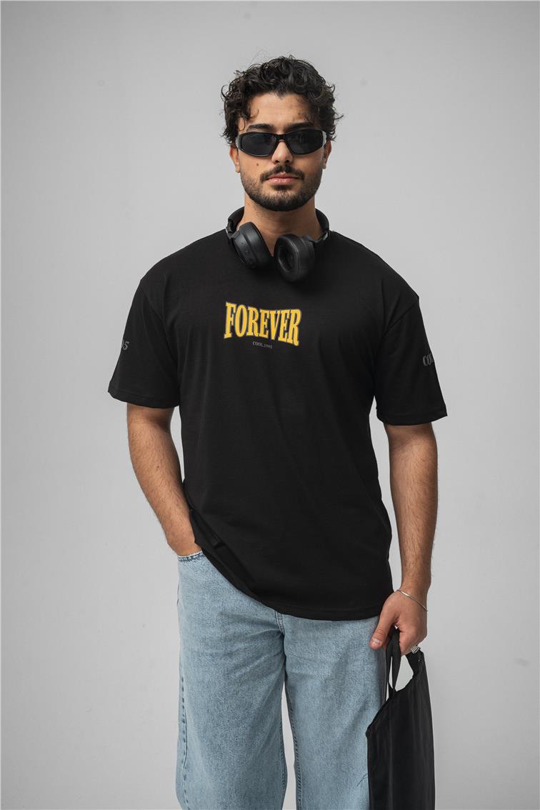 FOREVER Oversize T-Shirt Siyah