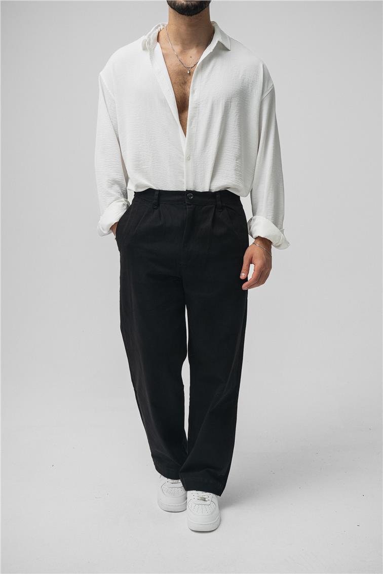 Gabardin Baggy Pant. Siyah