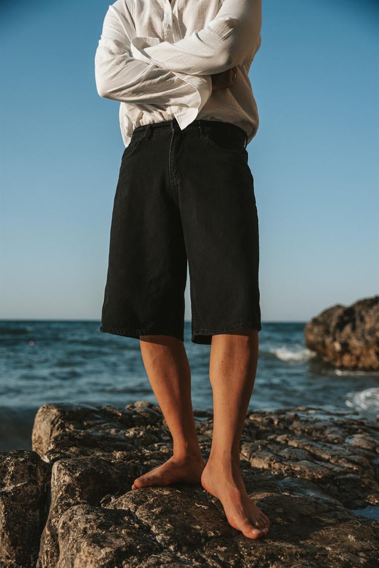 Jean Şort Siyah