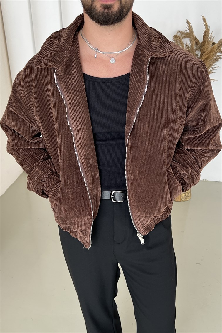 Kadife Oversize Ceket Kahve