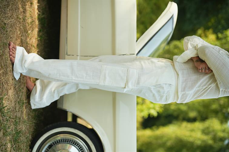 Kargo Cep Keten Bol Pantolon Beyaz