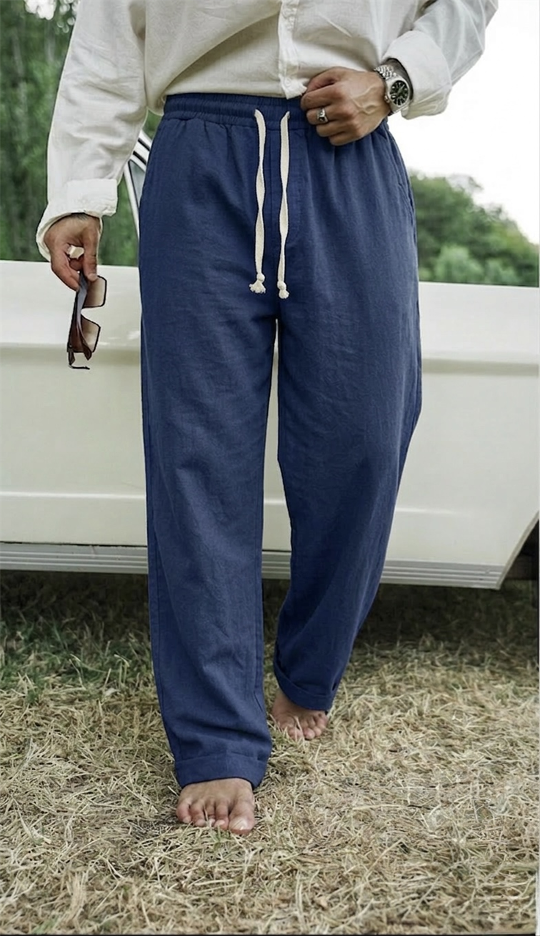Keten Baggy Pantolon Lacivert