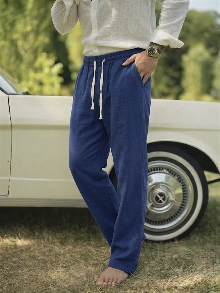 Keten Baggy Pantolon Lacivert