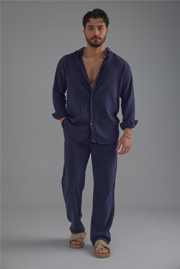 Keten İşlemeli Takım Lacivert