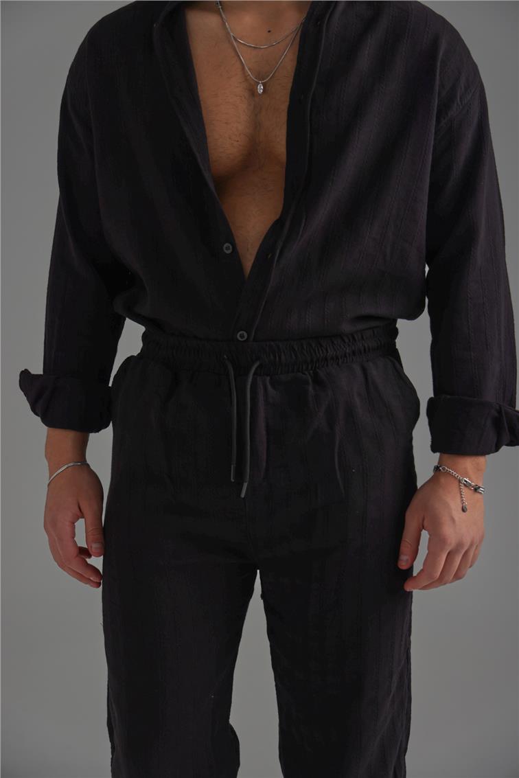 Keten İşlemeli Takım Siyah