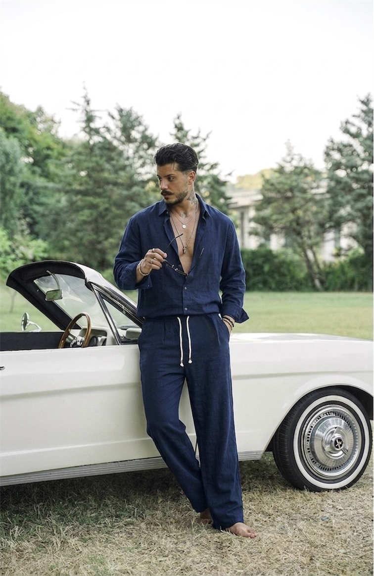 Keten Oversize Takım Lacivert