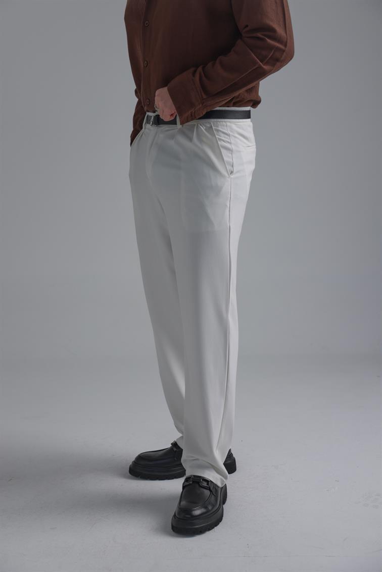 Klasik Bol Baggy Pantolon Beyaz
