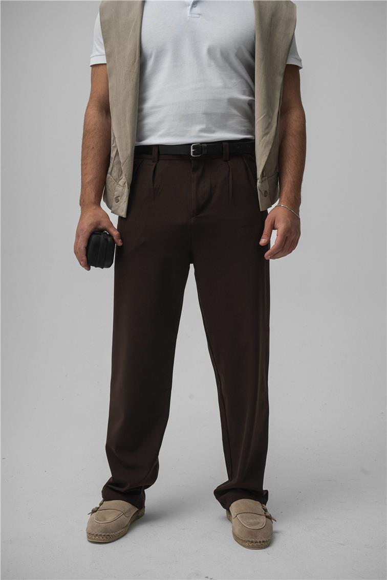 Klasik Bol Baggy Pantolon Kahve