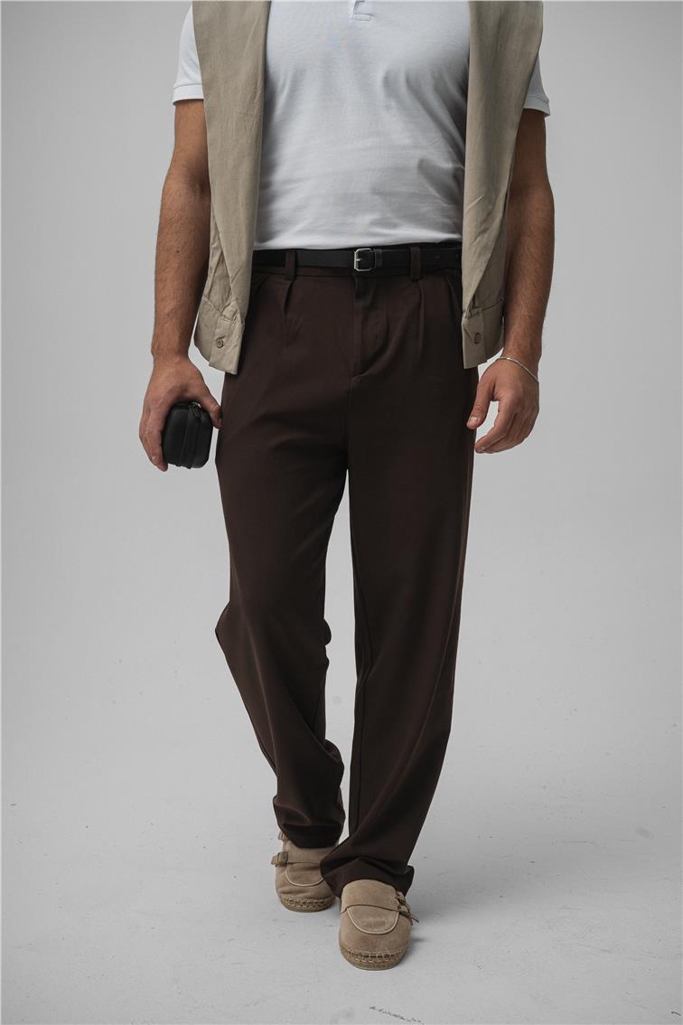 Klasik Bol Baggy Pantolon Kahve