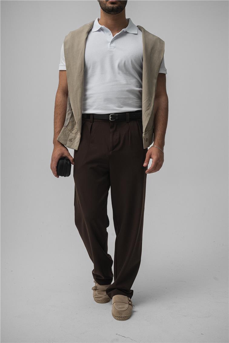 Klasik Bol Baggy Pantolon Kahve