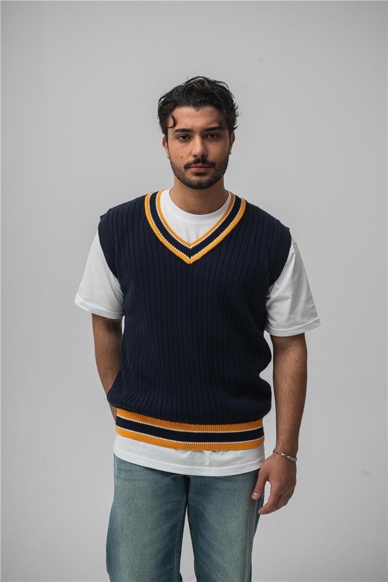 Knit Sıfır Kol Lacivert