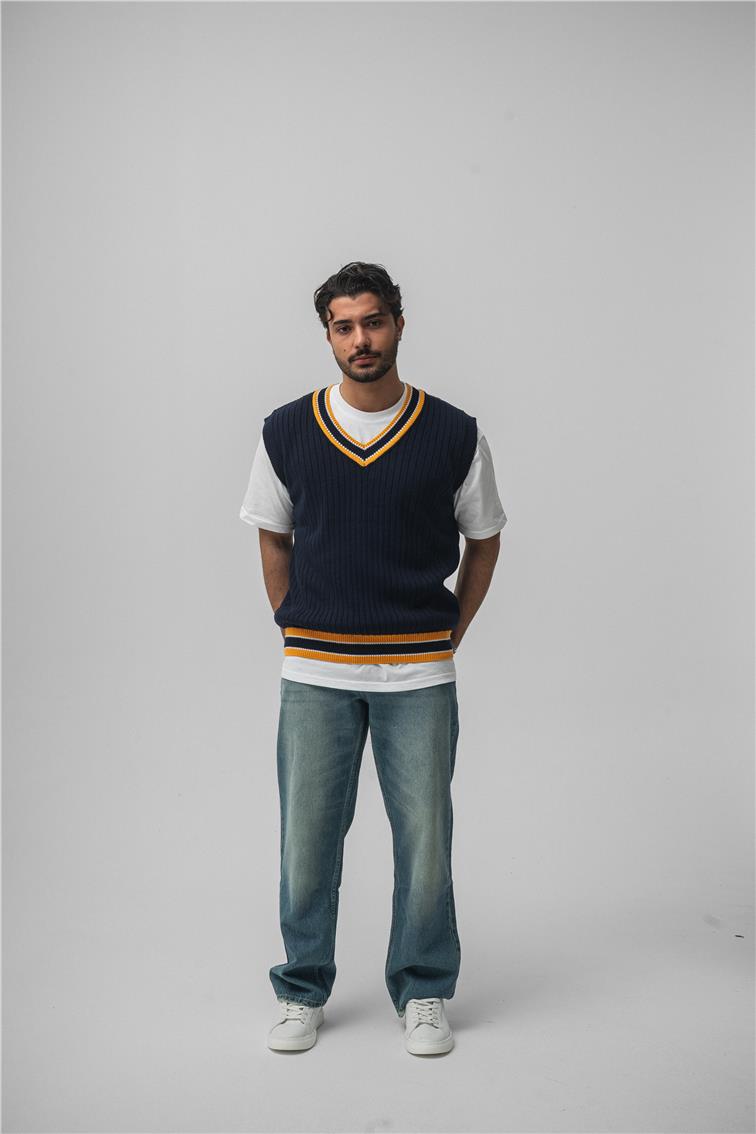 Knit Sıfır Kol Lacivert