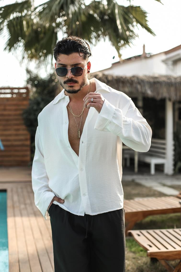 Krınkil Special Overisze Gömlek Beyaz