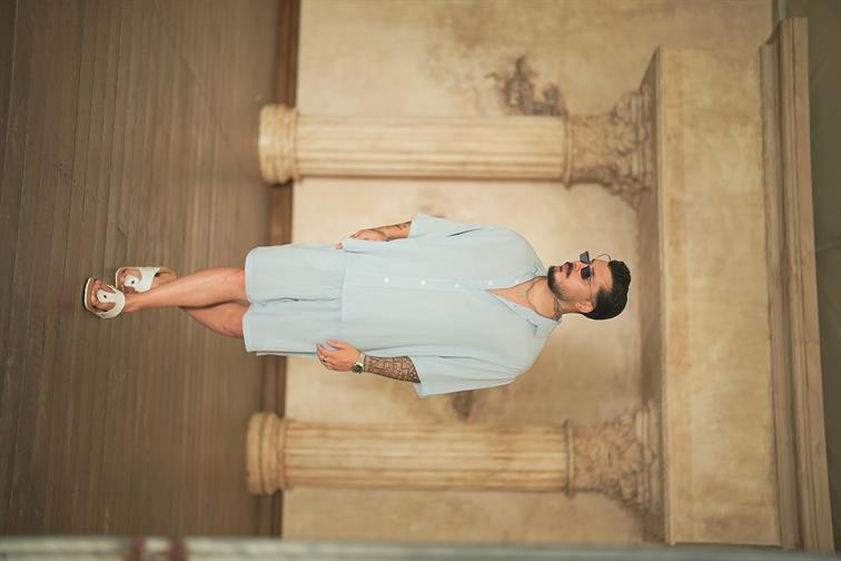 Light Kısa Kol Oversize Gömlek Açık Mavi