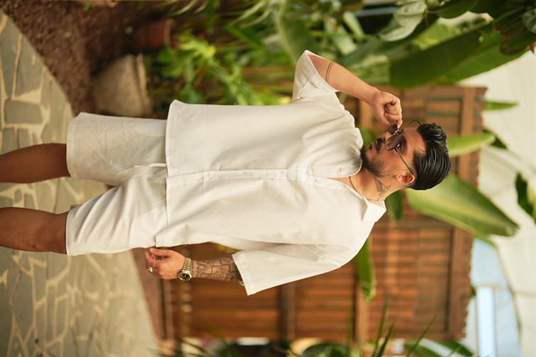 Light Kısa Kol Oversize Gömlek Beyaz