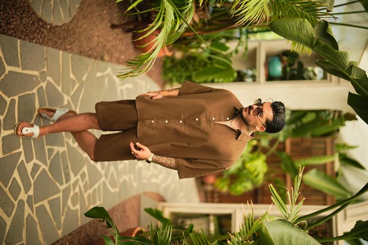 Light Kısa Kol Oversize Gömlek Kahve