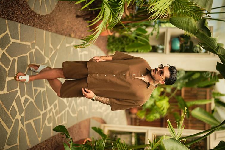 Light Kısa Kol Oversize Gömlek Kahve