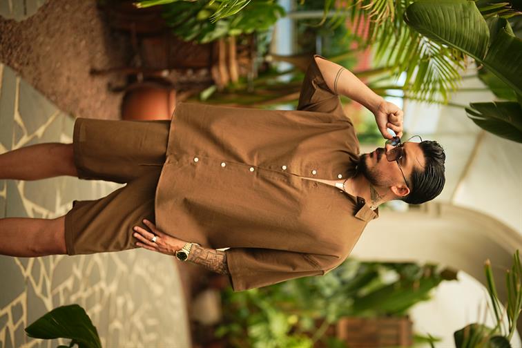 Light Kısa Kol Oversize Gömlek Kahve