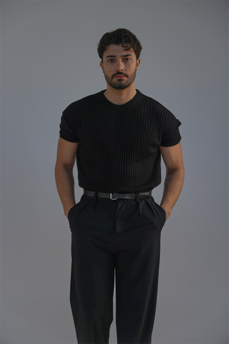 Loose Fit Oversize Triko Tshirt Siyah