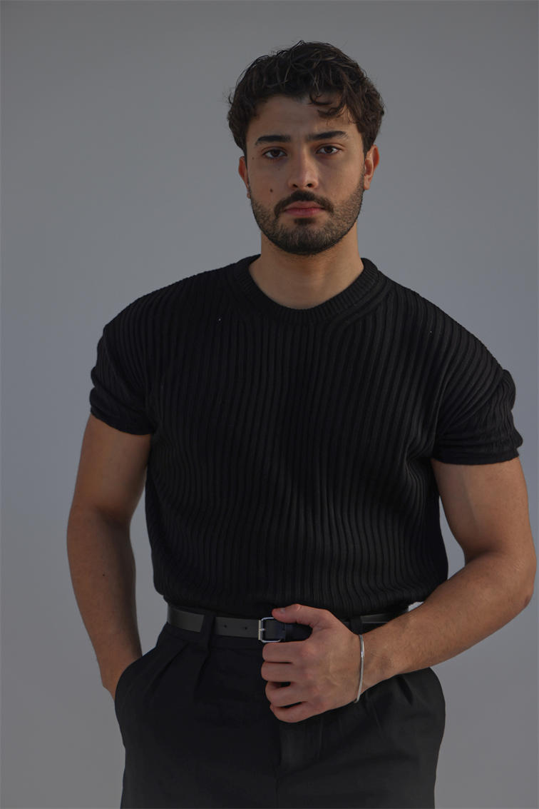 Loose Fit Oversize Triko Tshirt Siyah