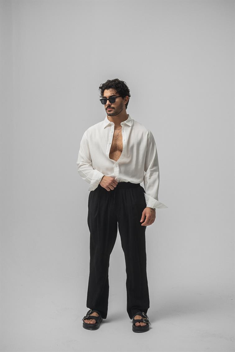 Tensel Kumaş Baggy Pant. Siyah