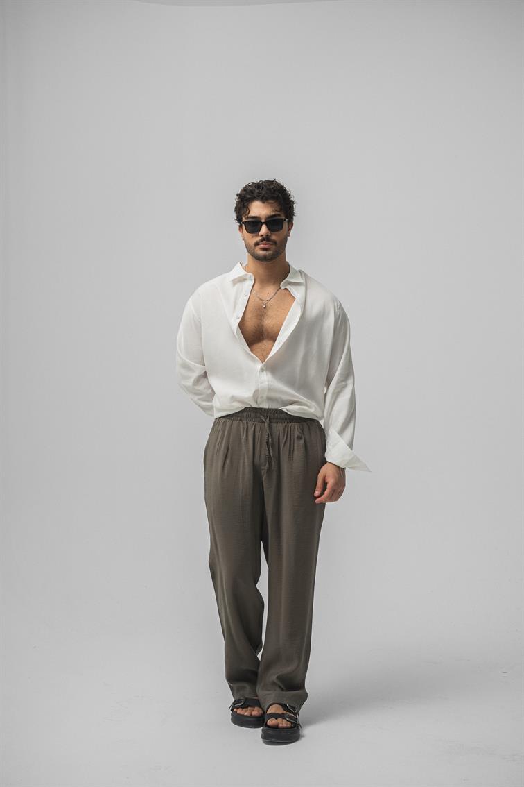 Tensel Kumaş Baggy Pant. Haki