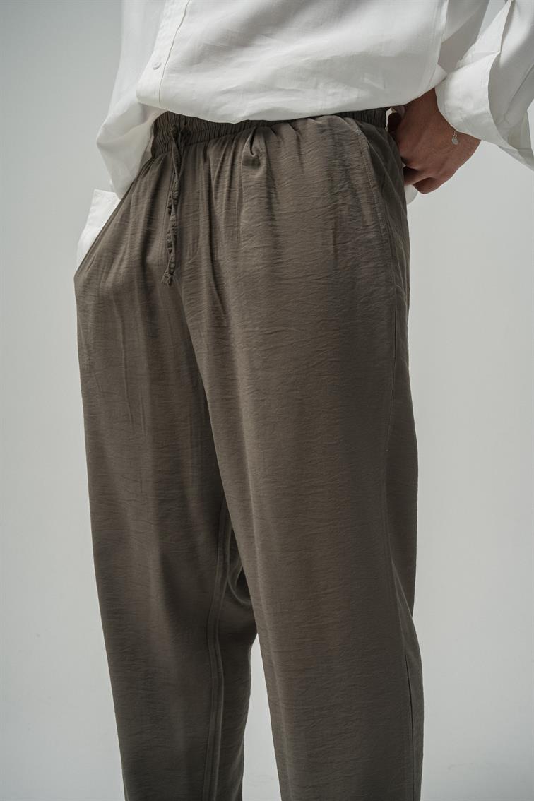 Tensel Kumaş Baggy Pant. Haki