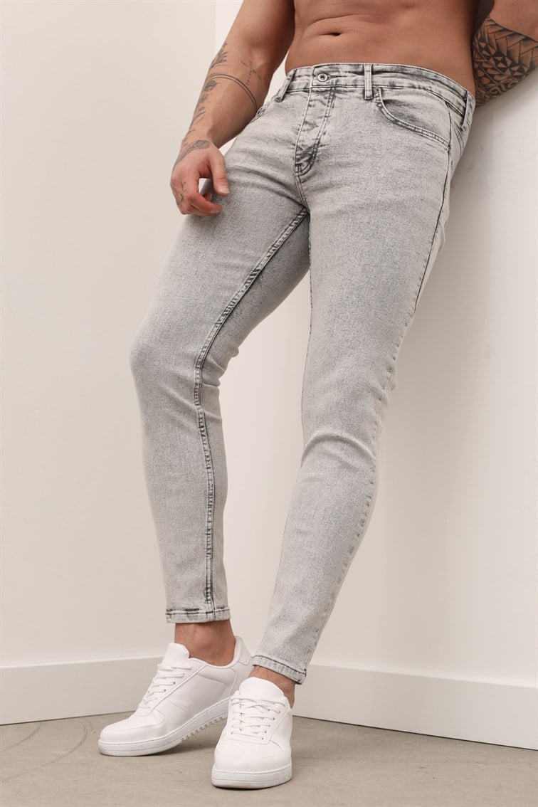 Messina Skinny Jean Yıkamalı Gri