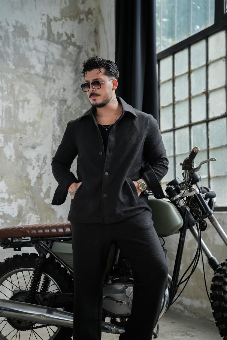 Milan Fitilli Ceket Siyah