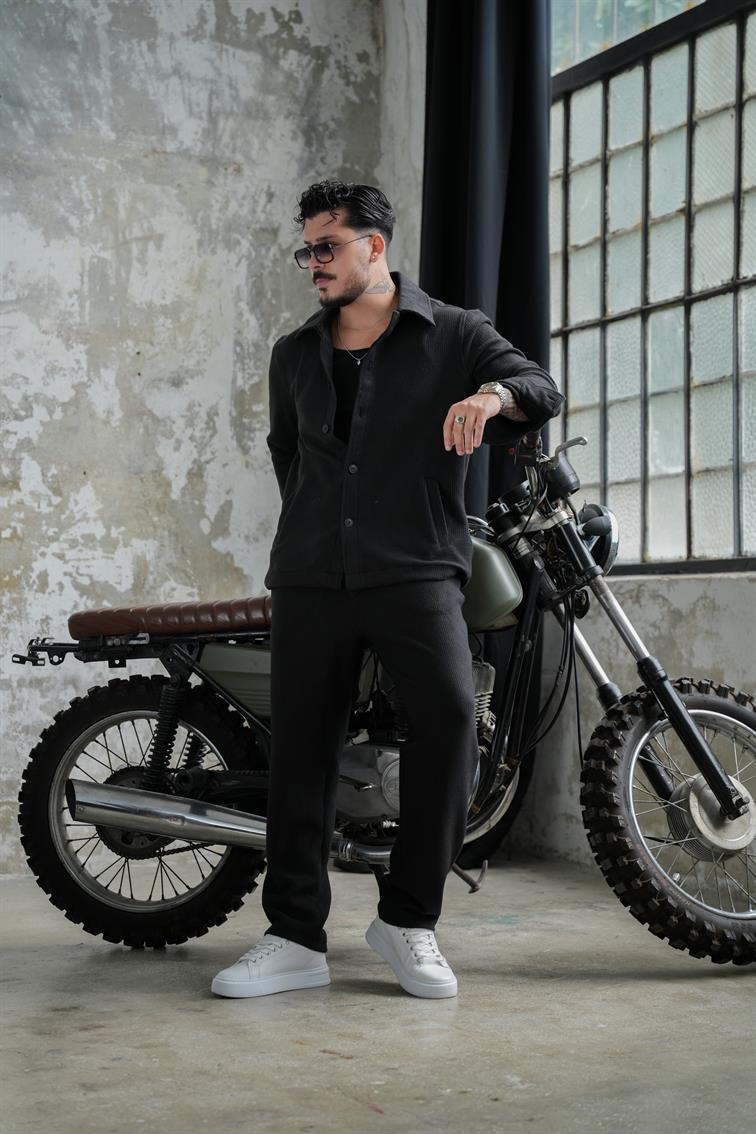 Milan Fitilli Ceket Siyah