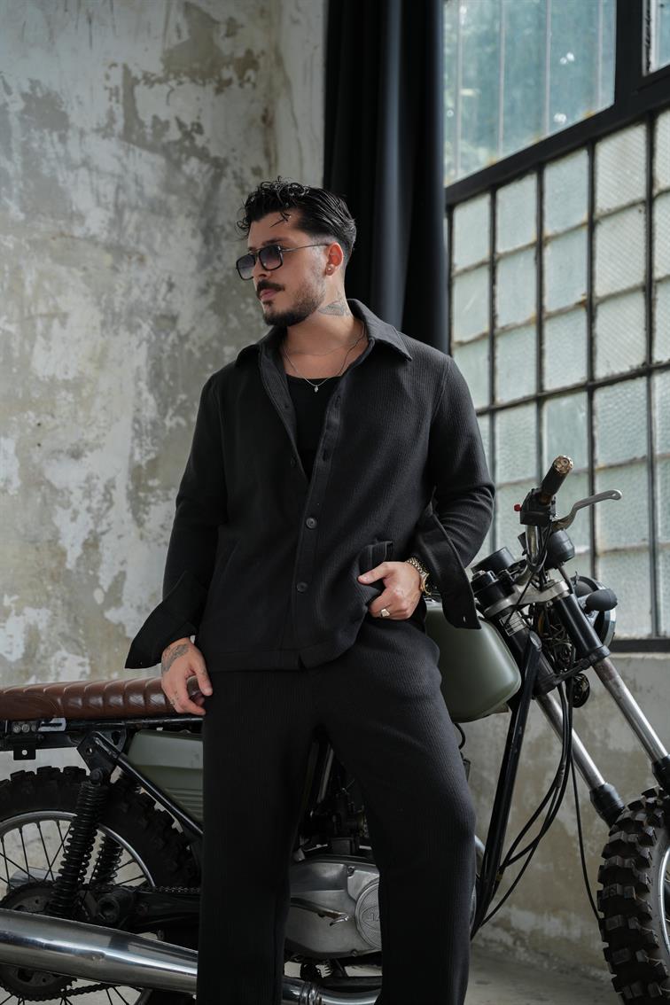 Milan Fitilli Ceket Siyah